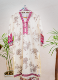 Ivory Blush offwhite luxury Eid pret by Eviline Couture with blush pink accents and lace detailing